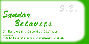 sandor belovits business card